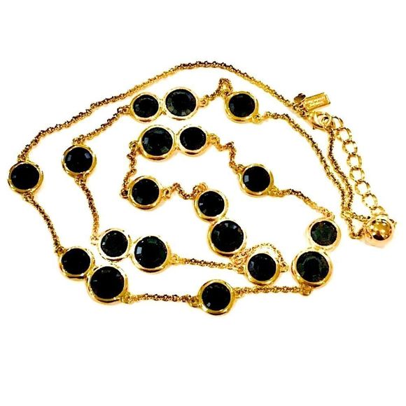 KATE SPADE Gold Tone & Black Crystal 32” Necklace - Picture 5 of 15